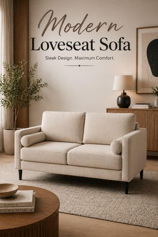 DOPEDIO Modern Loveseat Sofa – Best Stylish Chenille Sofa for Living Room