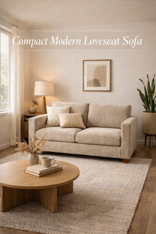 DOPEDIO ModernLoveseat Sofa – Compact Chenille Recliner for Small Spaces