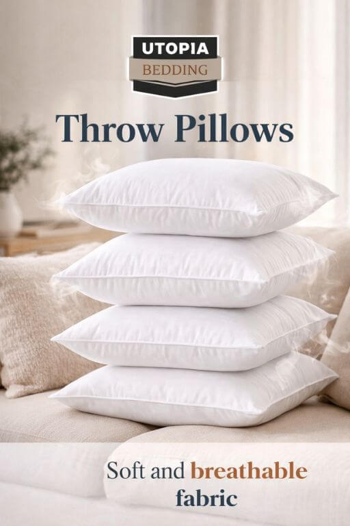 Utopia Bedding Throw Pillows (Set of 4) – Best Value Inserts