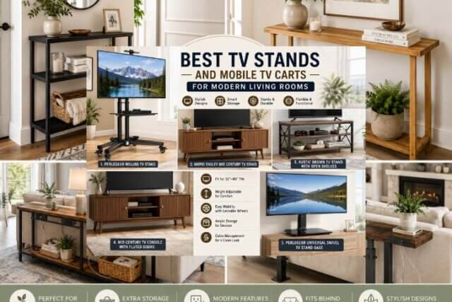 Best TV Stands and Mobile TV Carts for Modern Living Rooms