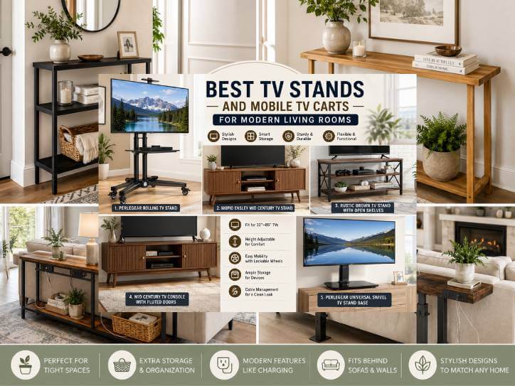 Best TV Stands and Mobile TV Carts for Modern Living Rooms