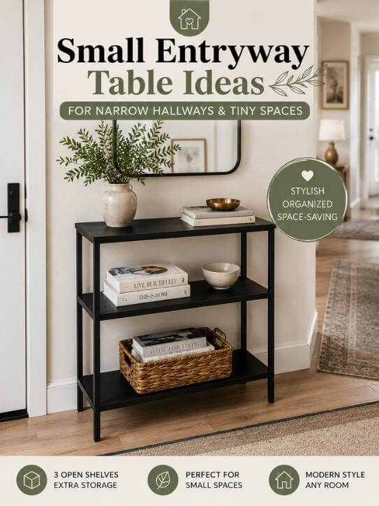 TIQLAB Small Entryway Table – Black